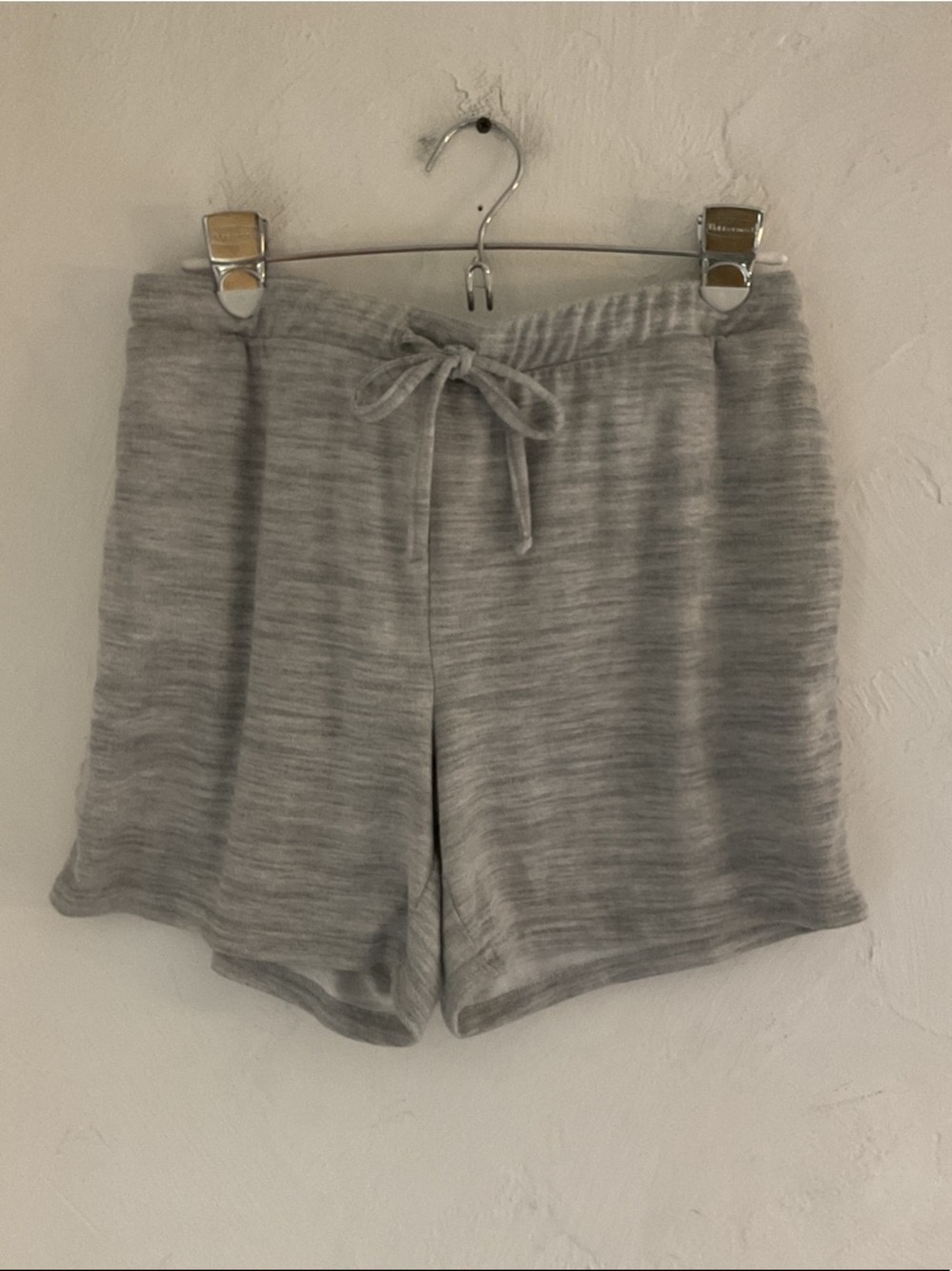 Sale! Ultra-Soft Marl Lounge Shorts w/Lace Trim, Size M, Heather Gray